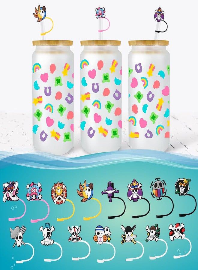 Pounchi Cool Anime Straw Covers (15 Pcs) 6-8 mm (0.2-0.3 Inch), Silicone Reusable Drinking Straw Cap Lids Cap Dust-proof Straw Plug Gifts for Teens - Image 5